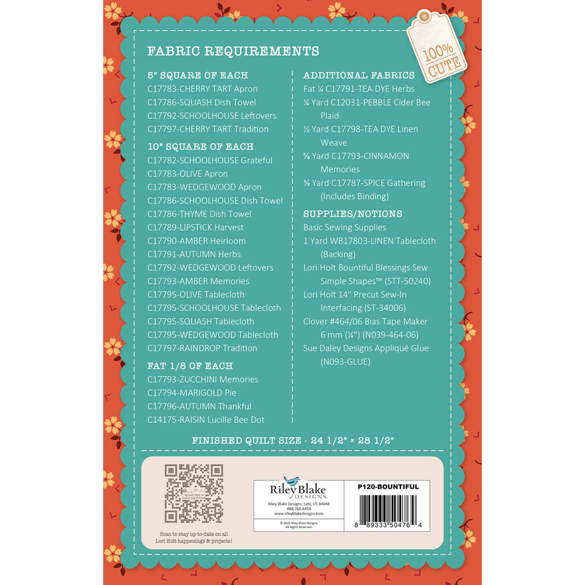 PRESALE Bountiful Blessings Mini Quilt Pattern by Lori Holt of Bee in My Bonnet | P120-BOUNTIFUL