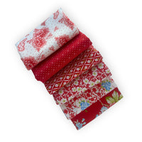 Fat Quarter Bundle Red | Rosie by Fig Tree & Co for Moda Fabrics | 6 Fat Quarters | Curated Bundle