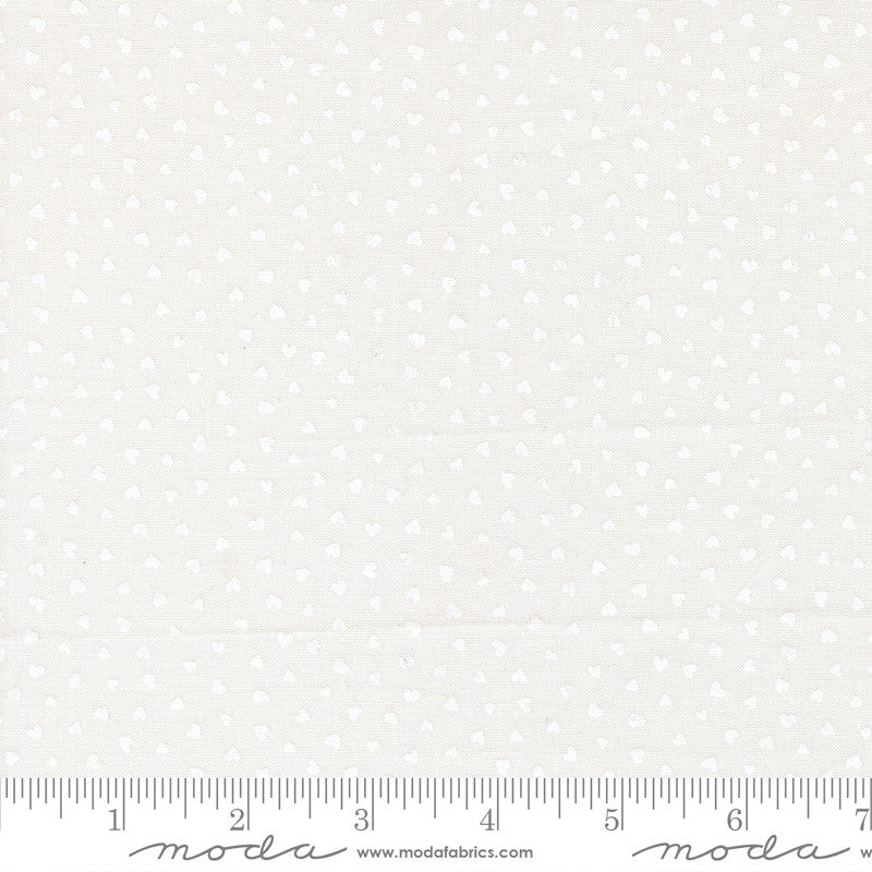 PRESALE Funny Valentine Champagne Tiny Hearts White Yardage by Lizzy House for Moda Fabrics | 37148 31