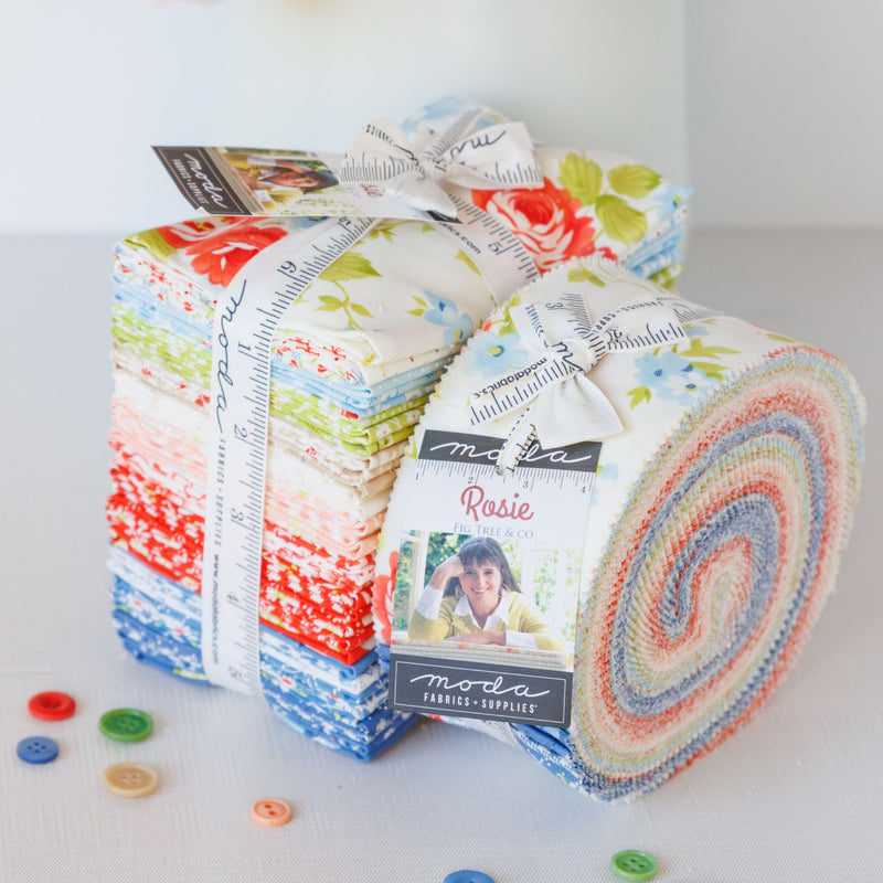 Rosie Jelly Roll by Fig Tree & Co for Moda Fabrics | 40 Pcs | 35420JR ...