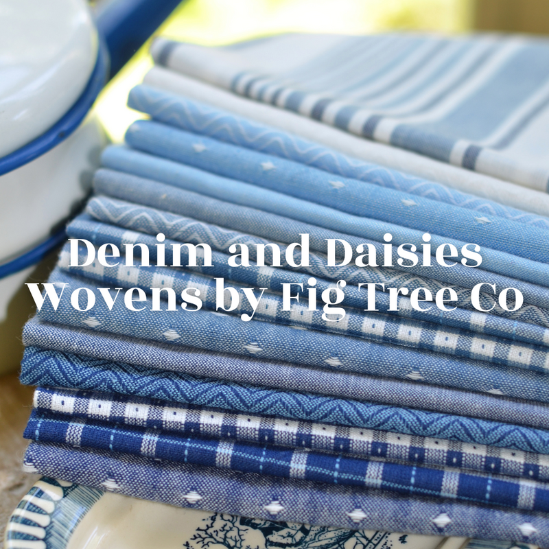 Denim & Daisies Wovens Fat Quarter Bundle Fig Tree Quilts for Moda Fabrics | Precut Bundle 15 SKUs