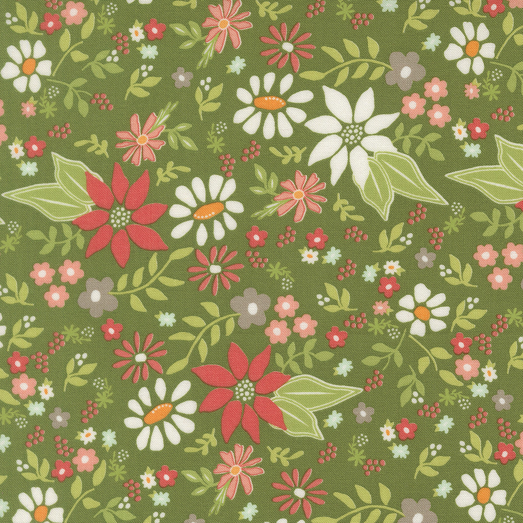 PRESALE Poinsettia and Pear Poinsettia Evergreen Yardage by Sherri & Chelsi for Moda Fabrics | 37710 14