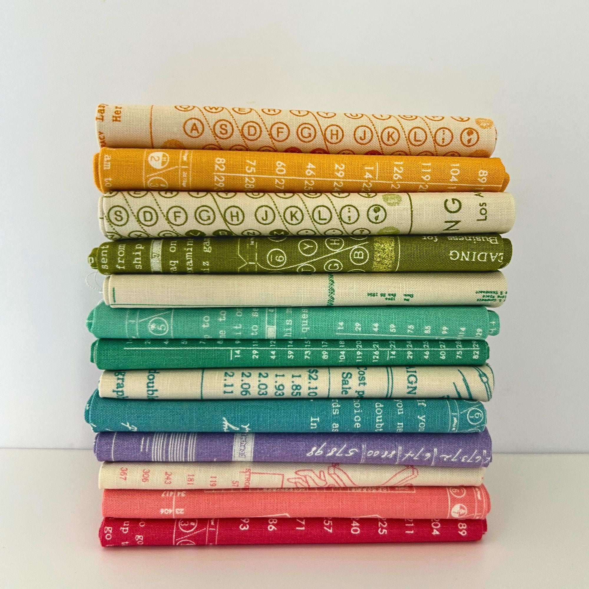 Spring Fabric Bundle | TYPE/ography by Lori Holt of Bee in my Bonnet | 13 Pieces | Curated Fat Quarter or Half Yard Bundle