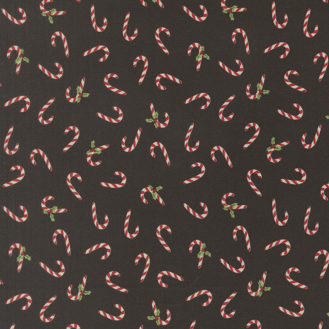 PRESALE Holiday Cheer Candy Cane Midnight Yardage by Stacy Iest Hsu for Moda Fabrics | 20975 20