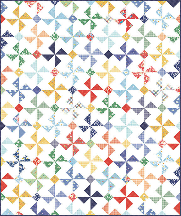 Pinwheelie Custom Quilt Kit by American Jane With Always in Season Fabric for Riley Blake Quilt Size 48" x 57"