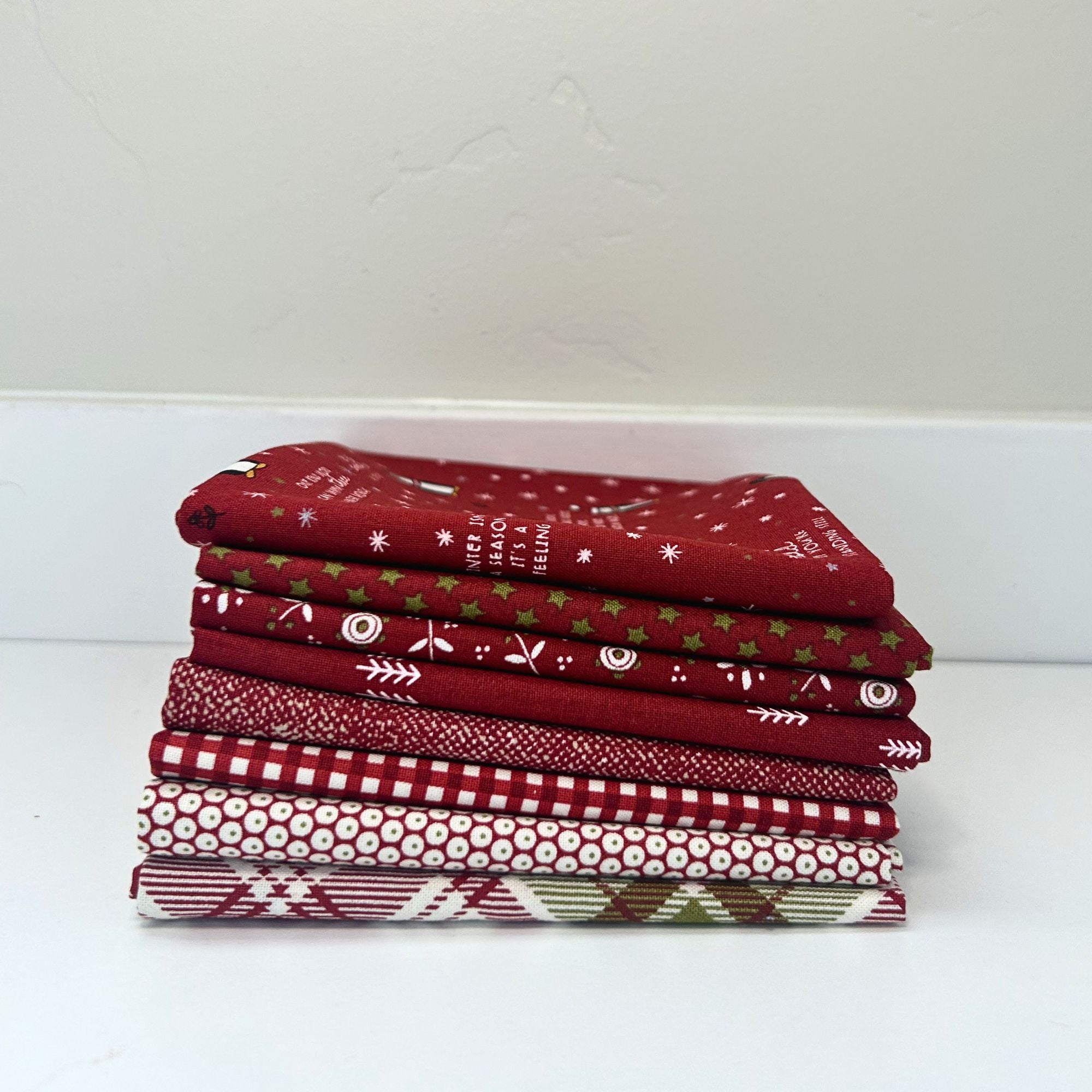 Chilly Custom Fat Quarter Bundle Red by Sweetwater for Moda Fabrics | 8 Fat Quarters | Curated Bundle