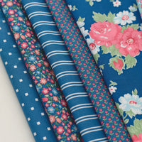 A Cat Named Stitch Custom Fat Quarter Bundle Sea Blue by Camille Roskelley for Moda Fabrics | Curated Bundle | 5 Fat Quarters