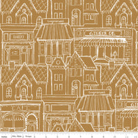 PRESALE Gingerbread Village Gingersnap Yardage by J. Wecker Frisch for Riley Blake Designs | C17843-GINGERSNAP