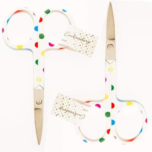 Polka Dot Embroidery Scissors | Pink, Blue and White Options | Small Portable Scissors