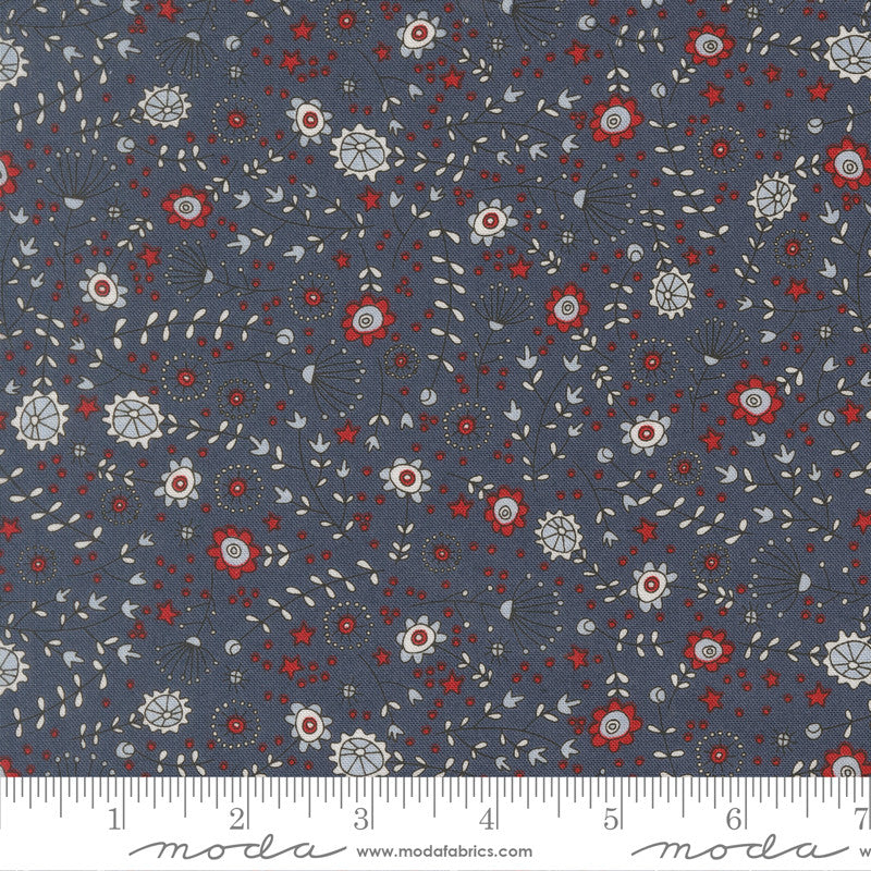 PRESALE Independence Day The Meadow Indigo Yardage by Sweetwater for Moda Fabrics | 55722 14