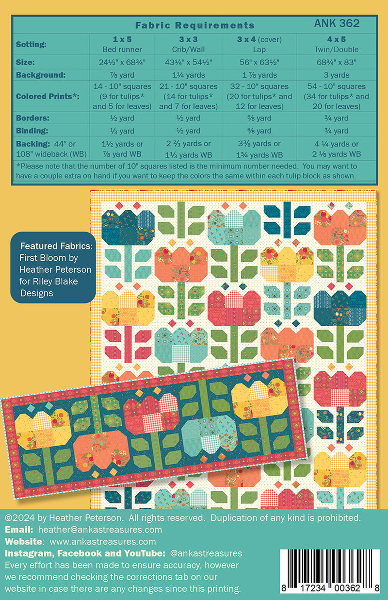 PRESALE Tulip Festival Custom Quilt Kit With First Blooms by Heather Peterson for Riley Blake Designs | Lap Quilt Size