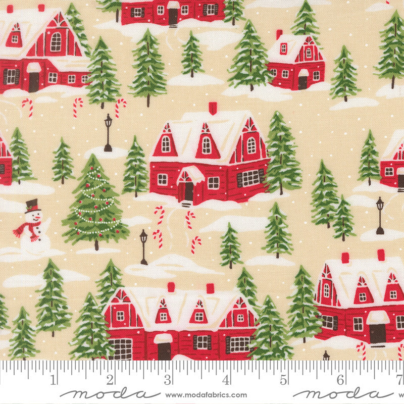 Holiday Cheer Cardinals Village Natural Yardage by Stacy Iest Hsu for Moda Fabrics | 20972 11