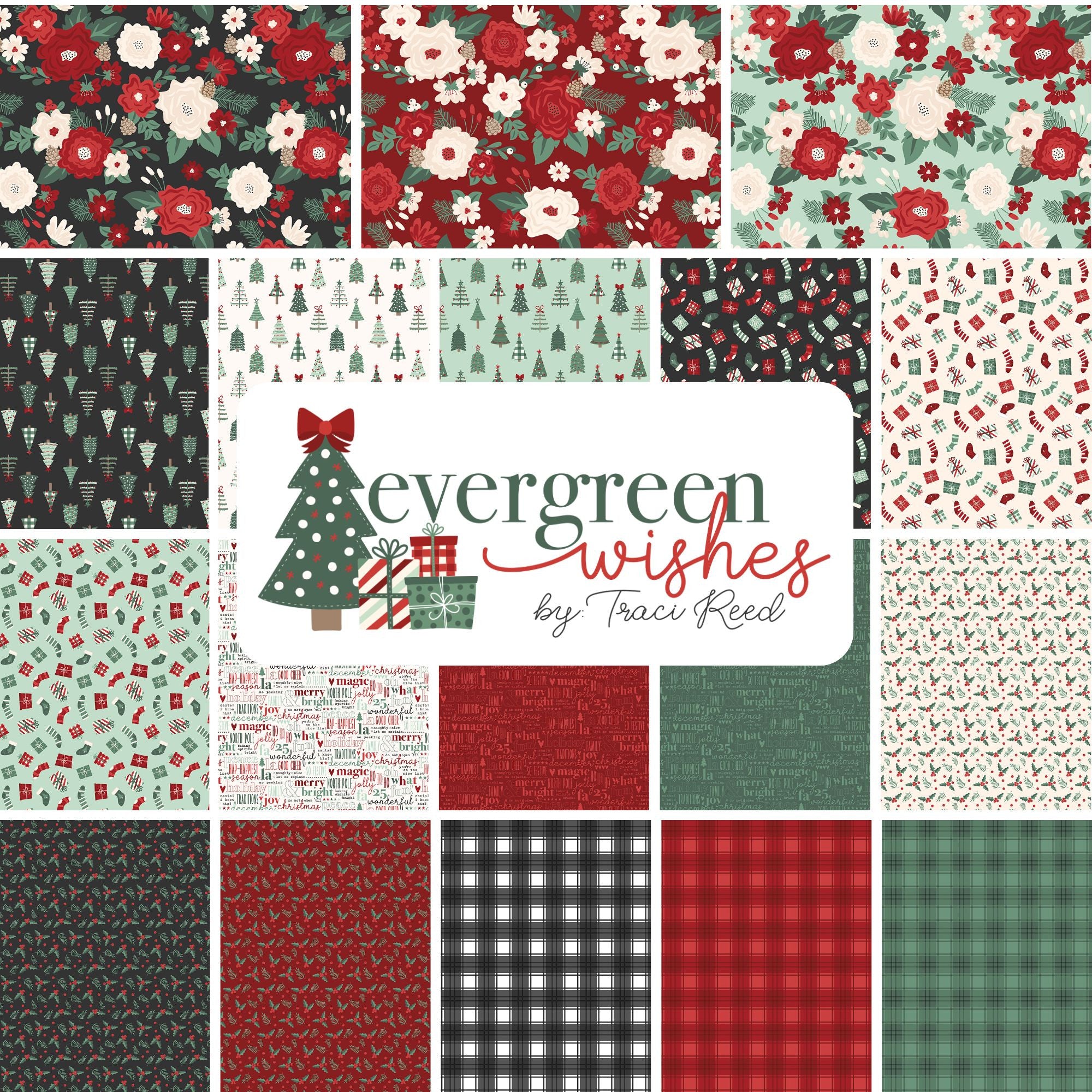 PRESALE Evergreen Wishes 10" Stacker by Traci Reed for Riley Blake Designs | 42 Pcs | 10-17810-42