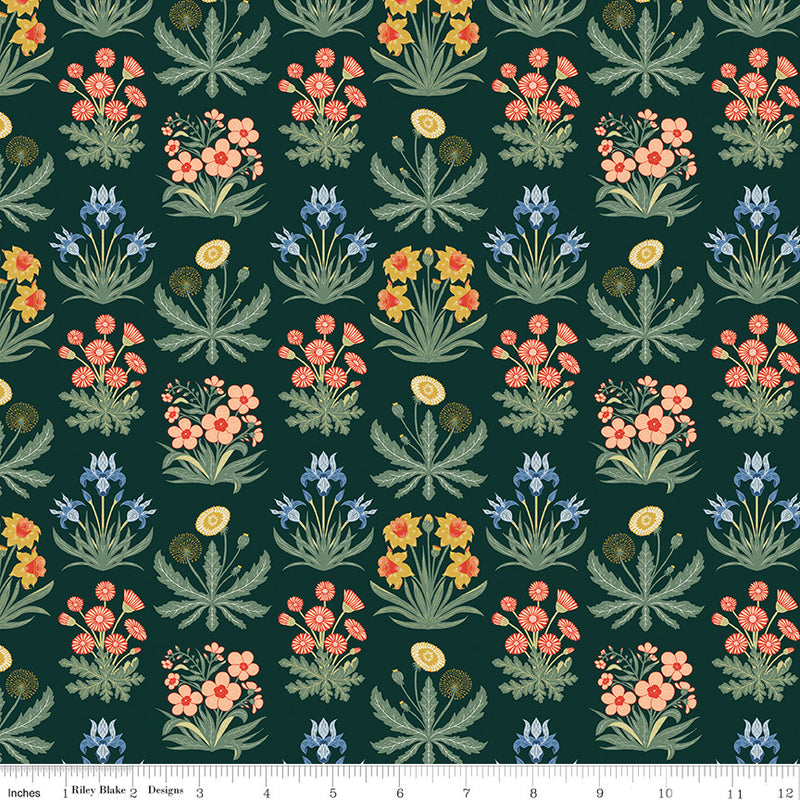 Wanderlust Morning Meadow Dark Green Yardage by Danelys Sidron for Riley Blake Designs | C15471-DKGREEN