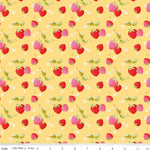 Picnic Florals Yellow Strawberries Yardage by My Mind's Eye for Riley Blake Designs | C14612 YELLOW
