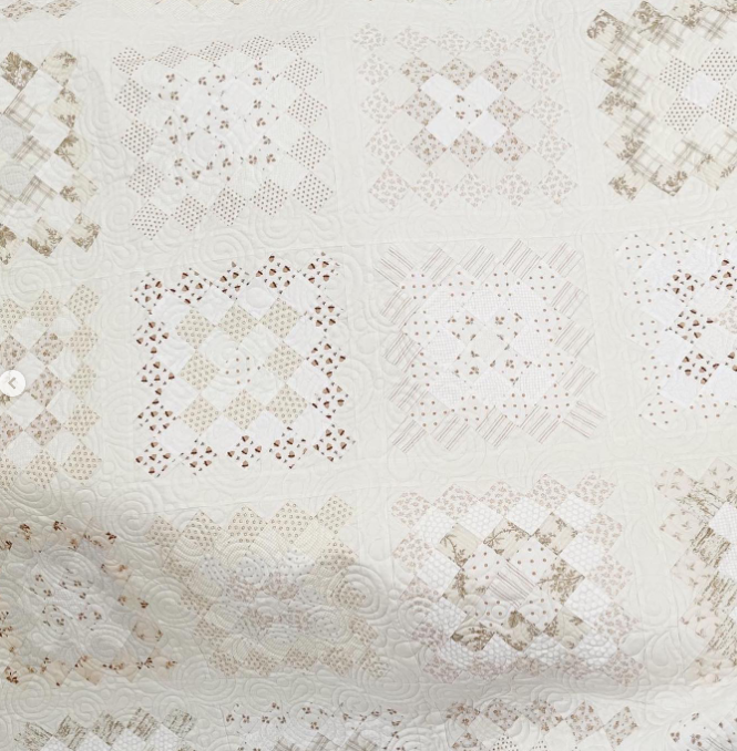 Confetti Cake Low Volume Neutral Kit using Pattern Basket's Pattern | 64" x 76.25" Throw Size Quilt