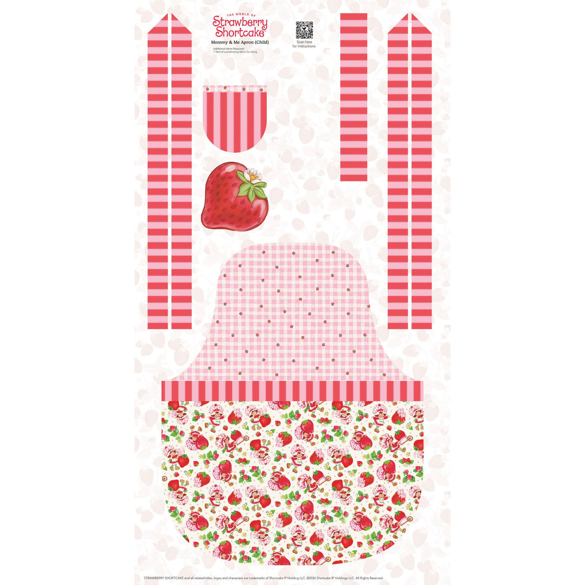 PRESALE The World of Strawberry Shortcake Child Apron Panel for Riley Blake Designs | Panel Size 23 1/2" x 43 1/2" | P18569-PANEL