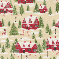 Holiday Cheer Cardinals Village Natural Yardage by Stacy Iest Hsu for Moda Fabrics | 20972 11