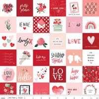 My Valentine Red Valentine Squares Yardage by Echo Park Paper Co. for Riley Blake Designs | C14156 RED