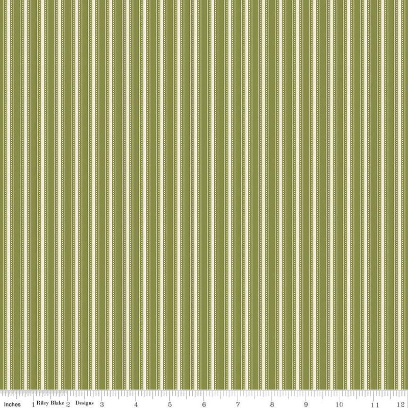 Bellissimo Gardens Green Stripe Yardage by My Mind's Eye for Riley Blake Designs |C13834 GREEN