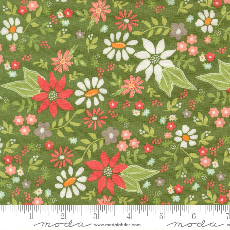 PRESALE Poinsettia and Pear Poinsettia Evergreen Yardage by Sherri & Chelsi for Moda Fabrics | 37710 14