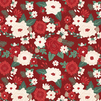 PRESALE Evergreen Wishes Main Red Yardage by Traci Reed for Riley Blake Designs | C17810-RED