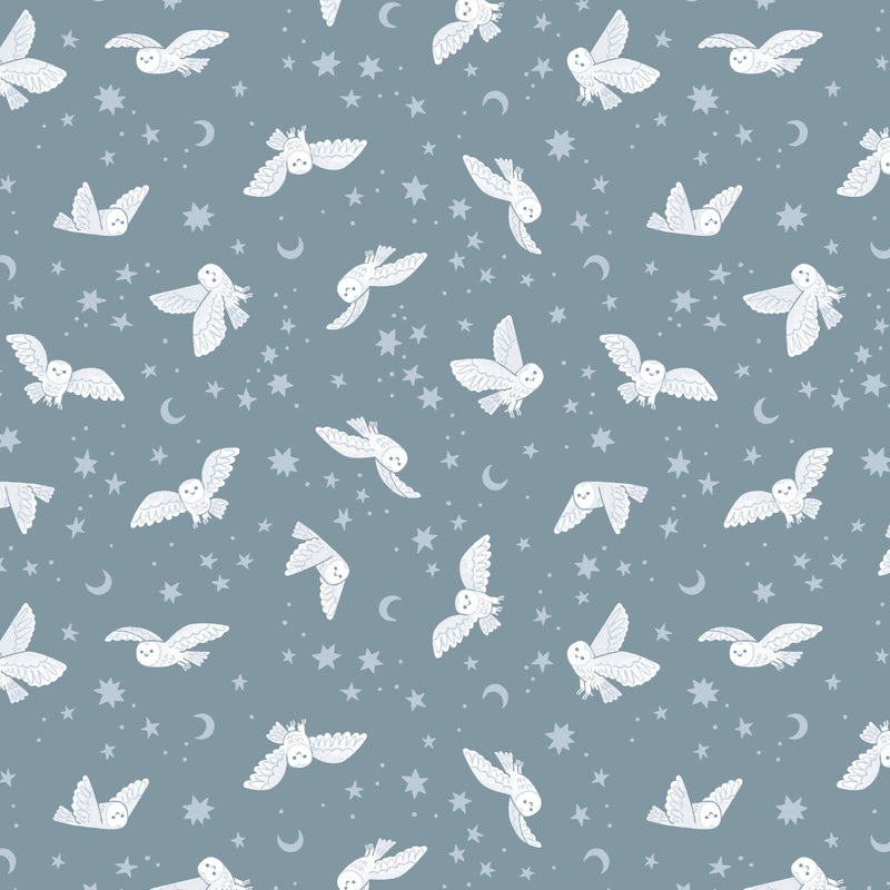 Twilight Creatures Night Owls Storm Yardage by Natàlia Juan Abelló for Riley Blake Designs | C15362-STORM