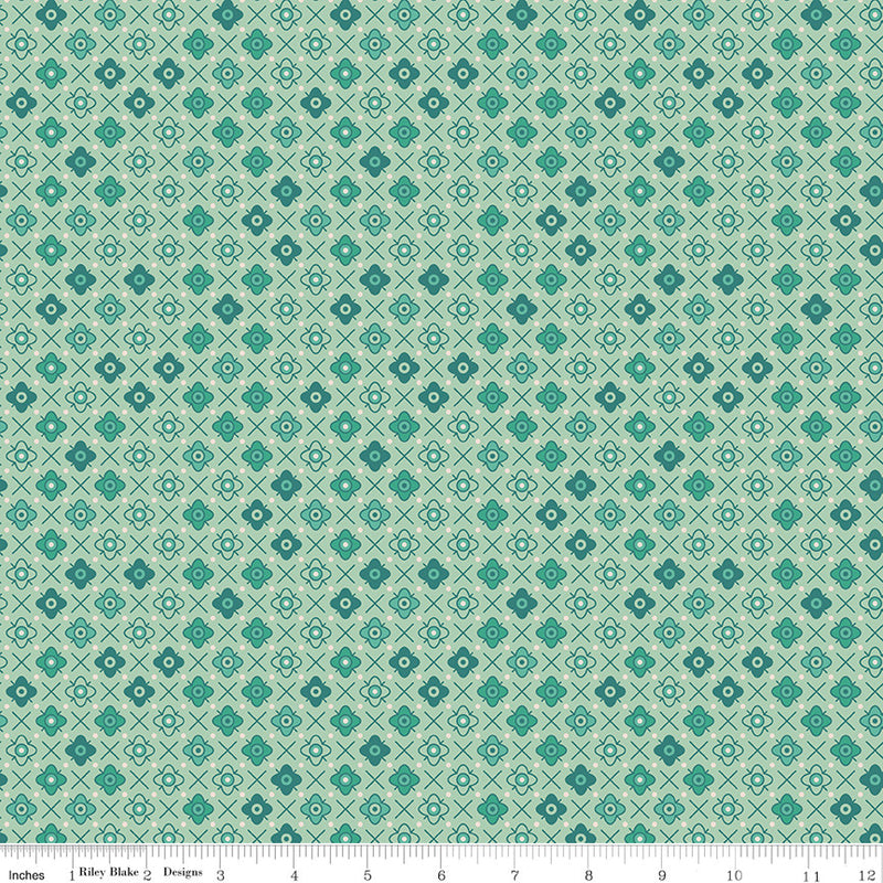 PRESALE Farmers Daughter Flower Patch Sage Yardage by Lori Holt of Bee in My Bonnet | C17172-SAGE