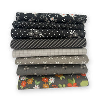 Fat Quarter Bundle Black and Grey | Birch and Willow  by Sherri & Chelsi for Moda Fabrics | 8 Fat Quarters | Curated Bundle