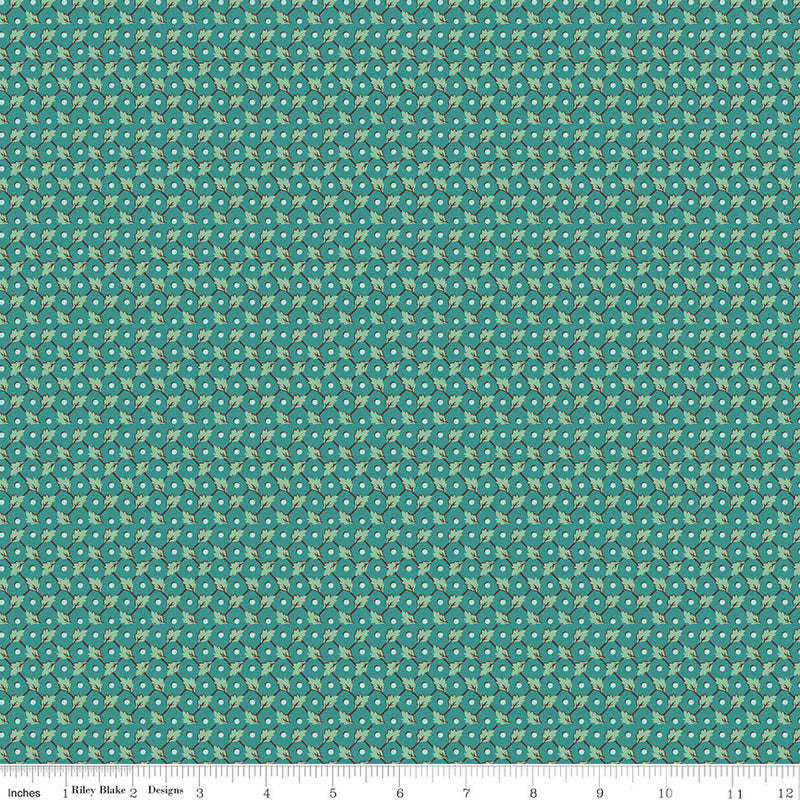 Sale! Home Town Teal Freeman Yardage by Lori Holt for Riley Blake Designs |C13597 TEAL