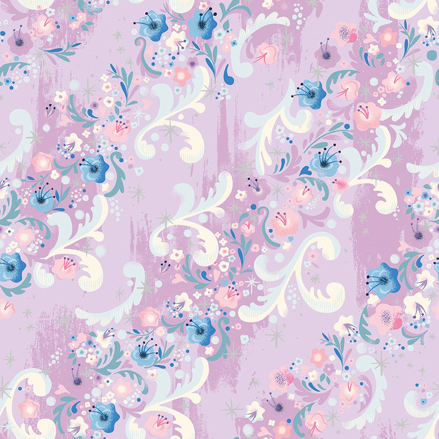 PRESALE Wishes Cindy's Flowers Vanity Sparkle Yardage by Jill Howarth for Riley Blake Designs | SC18074-VANITY