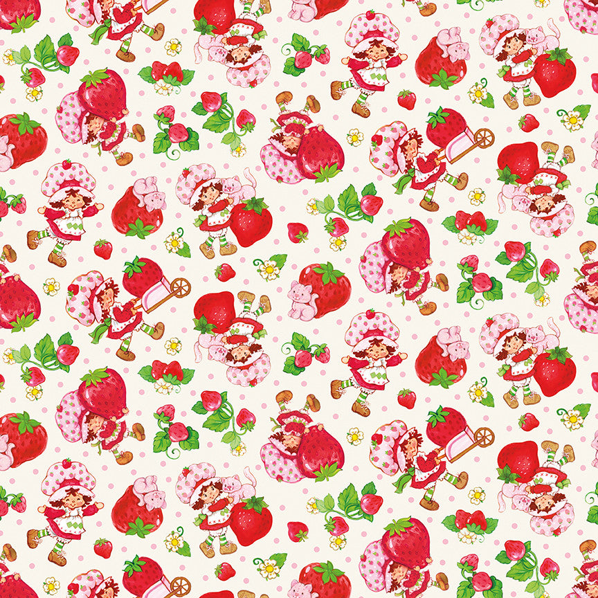PRESALE The World of Strawberry Shortcake Toss Cream Yardage for Riley Blake Designs | C18561-CREAM