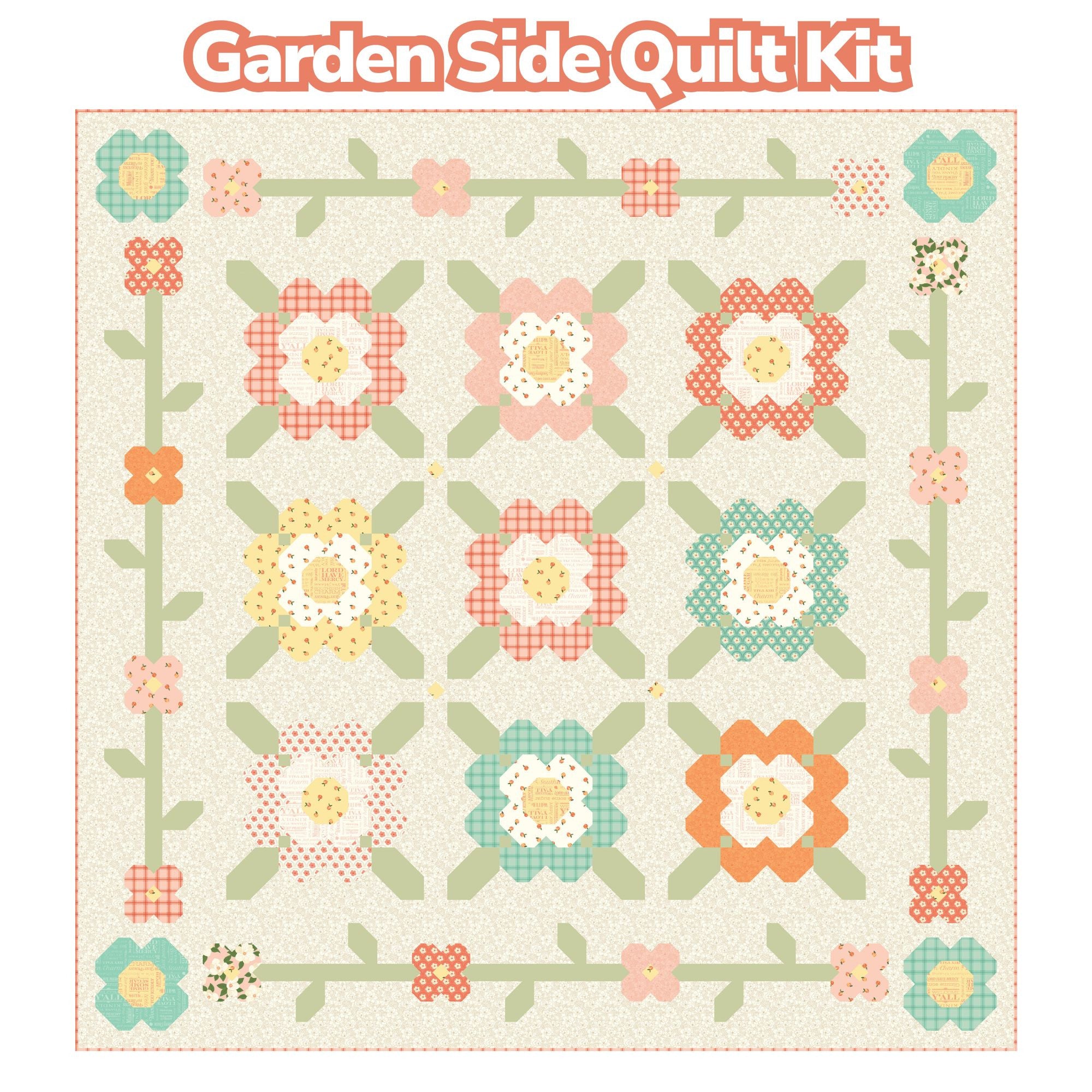 PRESALE Garden Side Custom Quilt Kit With Southern Charm by the RBD Designers | Quilt Size 81" x 81"