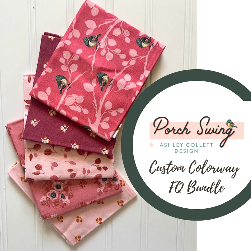 Porch Swing Rosie Pink Colorway Fat Quarter Bundle by Ashley Collett for Riley Blake Designs | Custom Bundle | 5 FQs