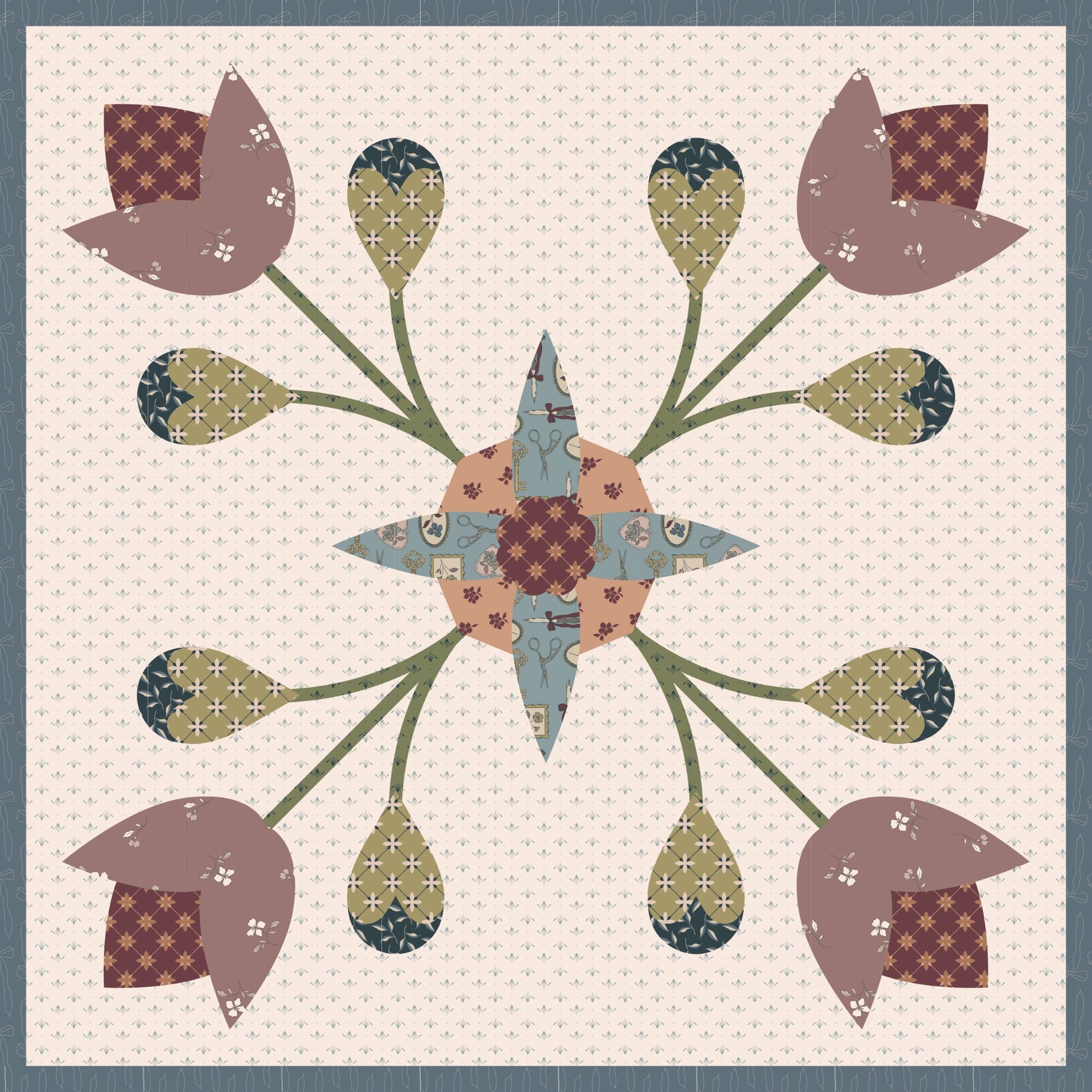 PRESALE Charmed & Treasured Pillow Sew Along Kit by Kassidy Grace for Riley Blake Designs | Pillow size is 20 1/2" x 20 1/2"