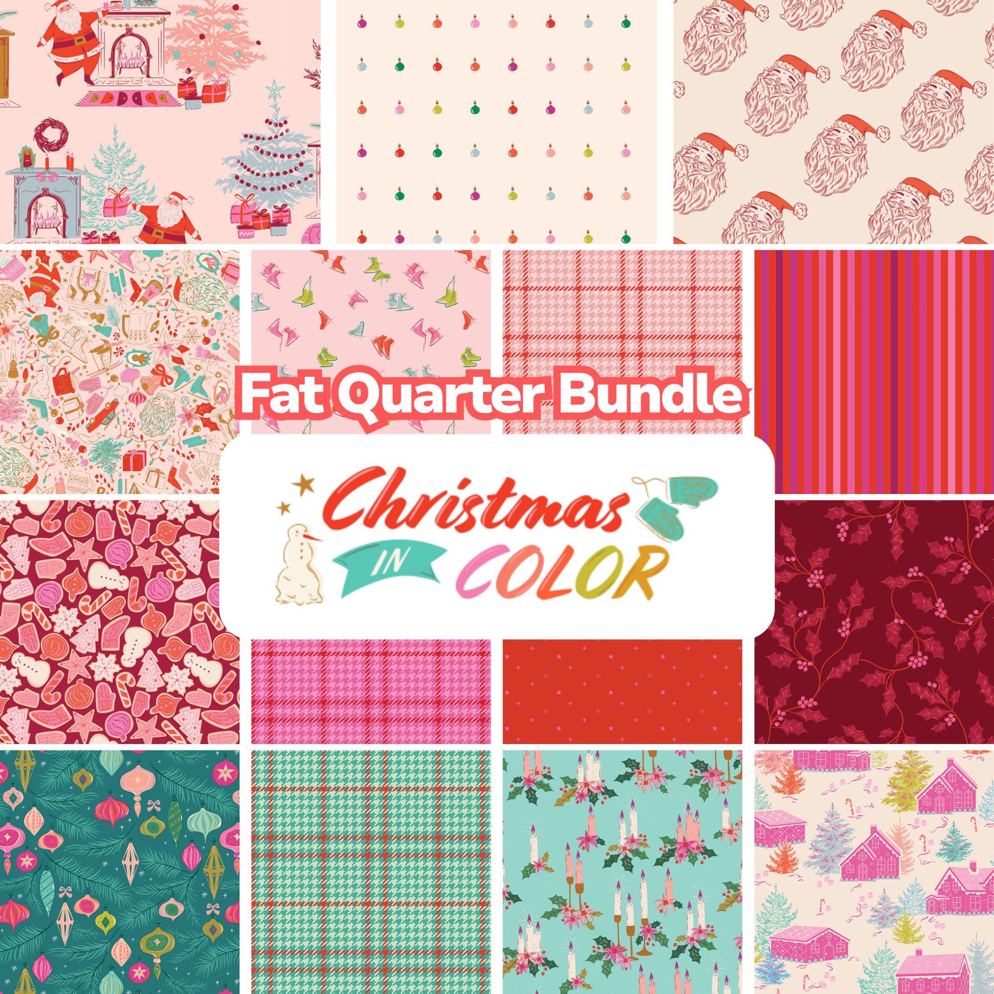 PRESALE Christmas in Color Fat Quarter Bundle by Art Gallery Fabrics | 15 FQs | Curated Bundle