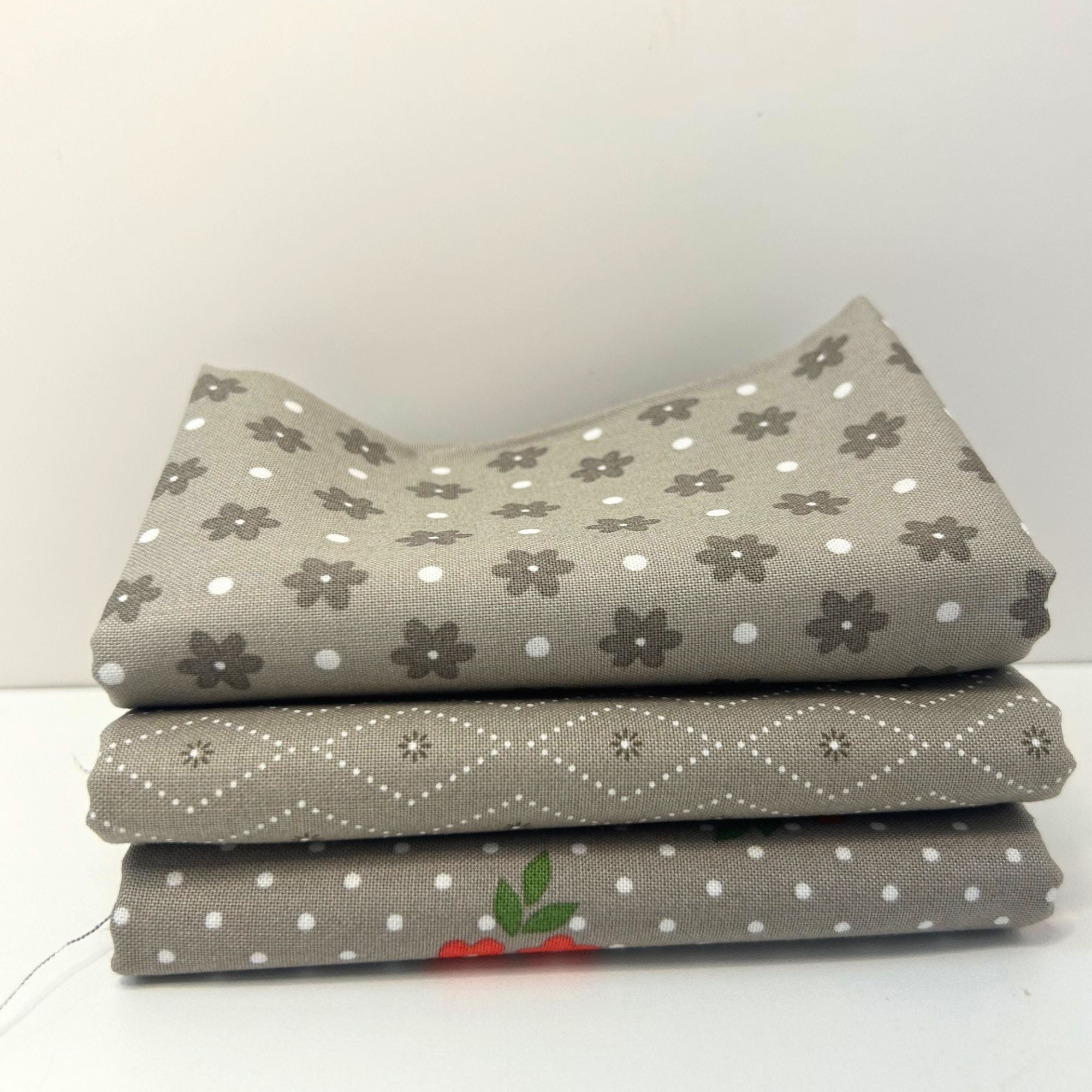 PRESALE Poinsettia and Pear Custom Fat Quarter Bundle Stone by Sherri & Chelsi for Moda Fabrics | 3 FQs | Curated Bundle