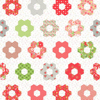 PRESALE Poinsettia and Pear Hexie Cheater Cloud 60" Wide Yardage by Sherri & Chelsi for Moda Fabrics | 37719 11