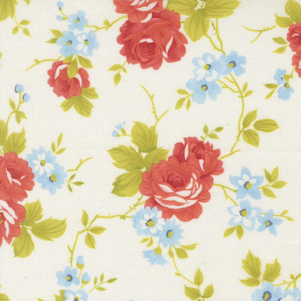 PRESALE Rosie Country Rose Whipped Cream Yardage by Fig Tree & Co for Moda Fabrics | 35420 11
