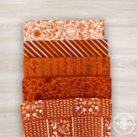 Happy Fall Days Custom Fat Quarter Bundle Orange by Kelsey Carlson for Riley Blake Design | 5 Precut Fat Quarters