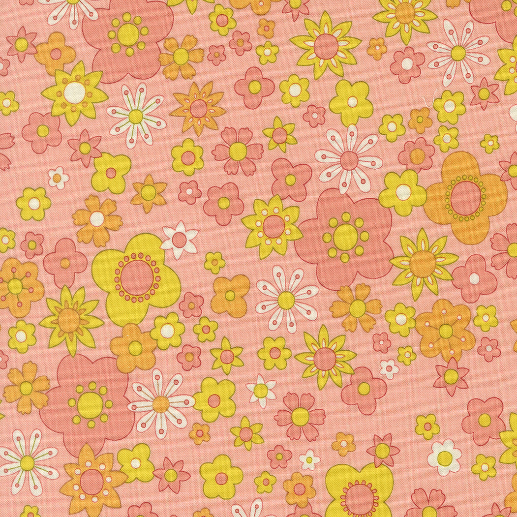 Happy Daze Petal Power Bubblegum Yardage by Chloe’s Closet for Moda Fabrics | 33841 12