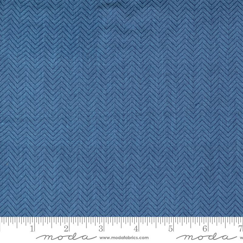 Denim and Daisies Wovens Chevron Blue Jeans Yardage by Fig Tree for Moda Fabrics | 12222 21