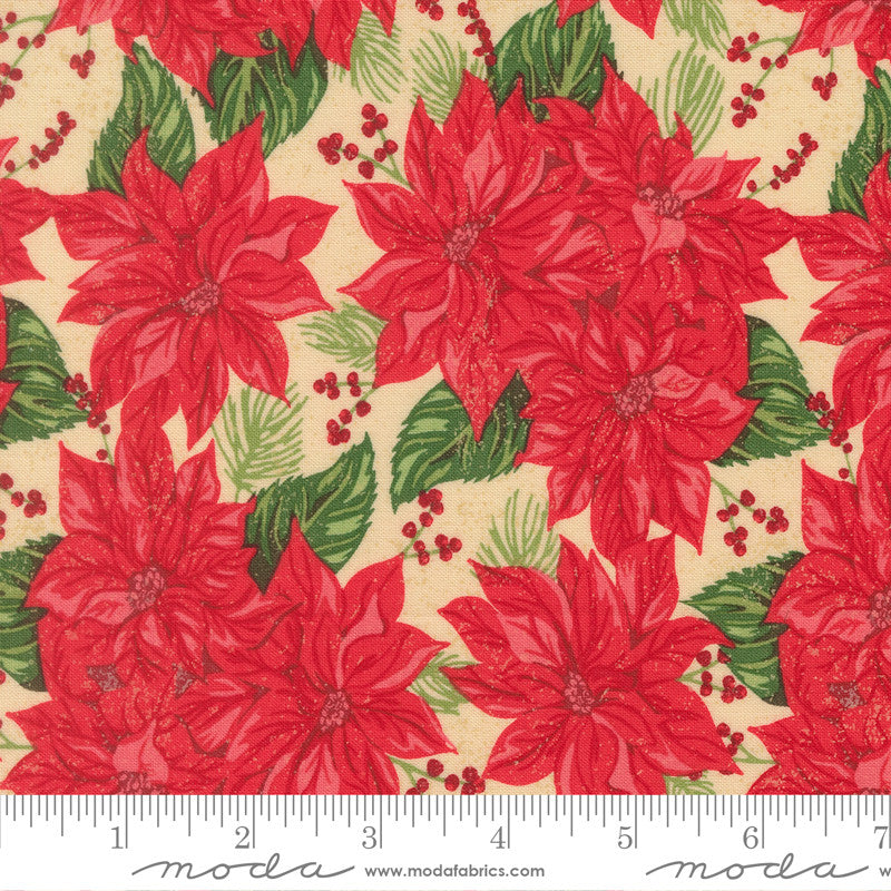 Holiday Cheer Vintage Poinsettia Yardage by Stacy Iest Hsu for Moda Fabrics | 20971 11