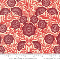 Flower Press Ecru Crimson Floral Yardage by Katharine Watson for Moda Fabrics | 3300 21