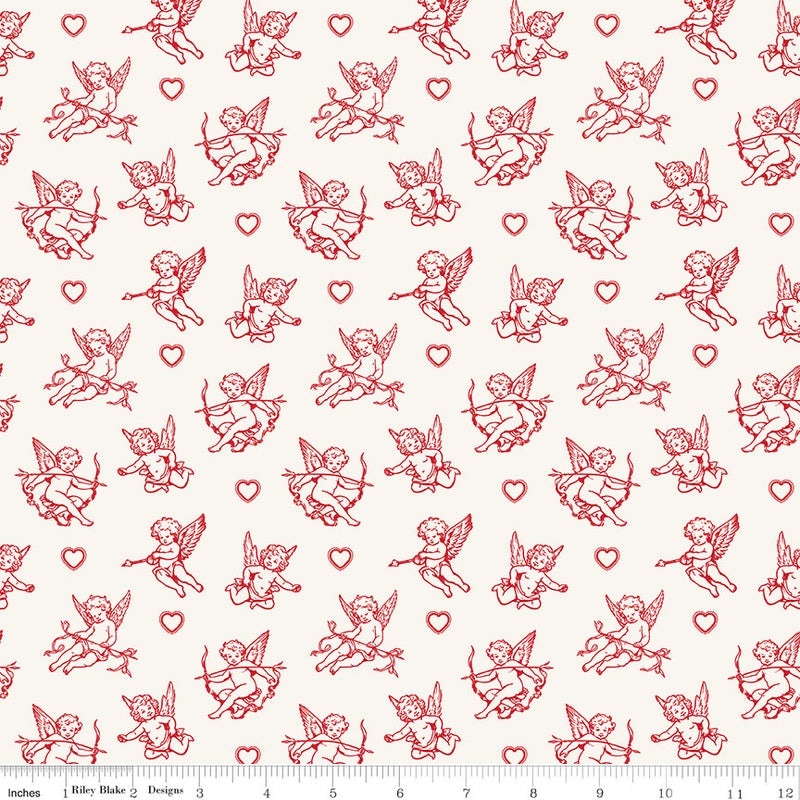 Letters to Cupid Cupids Cream Yardage by My Mind's Eye for Riley Blake Designs | C16982-CREAM
