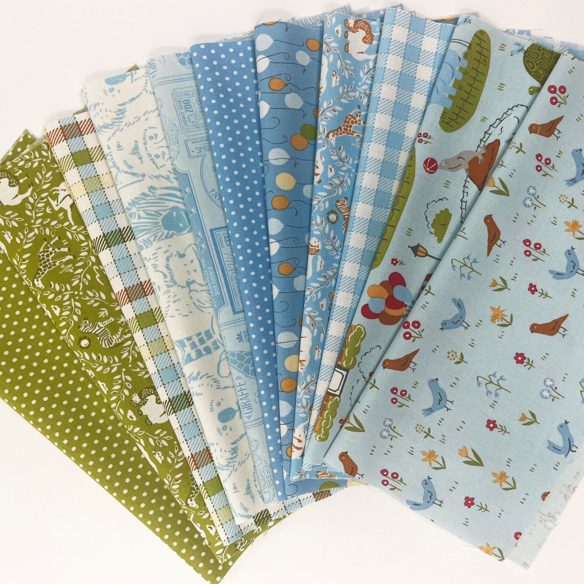Animal Park Fun Custom Fat Quarter Bundle Cool by Stacy Iest Hsu for Moda Fabrics | Curated Bundle | 11 Fat Quarters