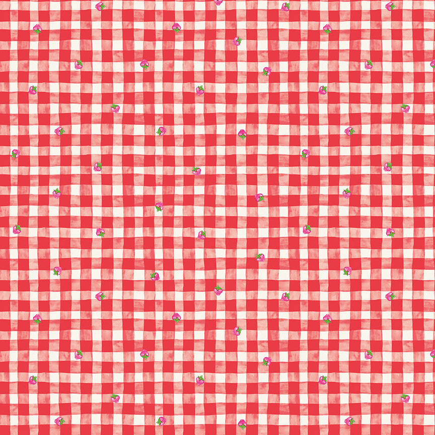 PRESALE The World of Strawberry Shortcake Gingham Red Yardage for Riley Blake Designs | C18562-RED