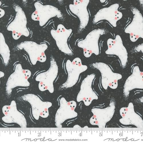 Hey Boo Midnight Friendly Ghost Yardage by Lella Boutique for Moda Fabrics | 5211 16  | Cut Options Available