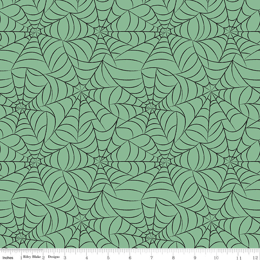 Frank and Friends Webs Green Yardage by My Mind's Eye for Riley Blake Designs | C17474-GREEN