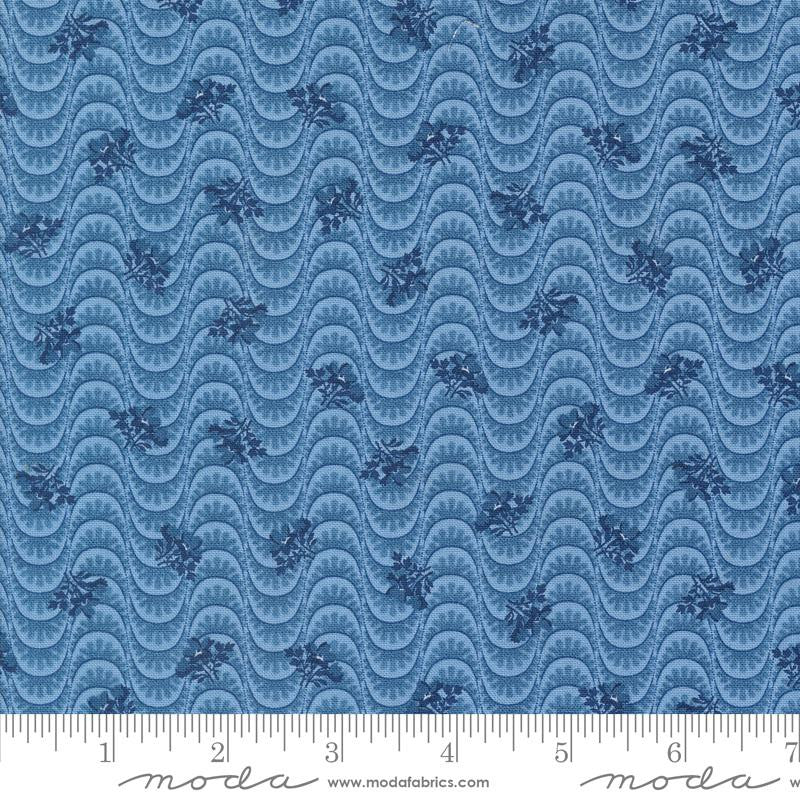 Grand Haven Floral Moire Sky Yardage by Minick & Simpson for Moda Fabrics | 14987 16